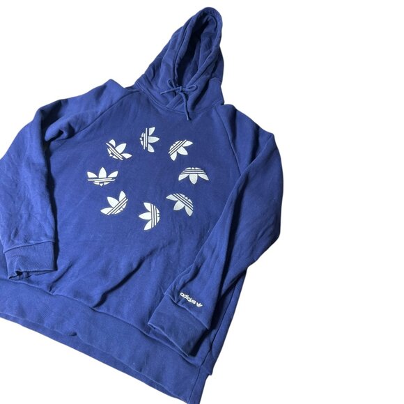 Adidas Originals Blue Trefoil Logo Hoodie Men’s Medium | Circle Logo Pullover Sw - Picture 4 of 6